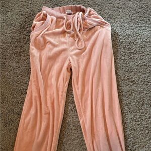pink velour sweatpants